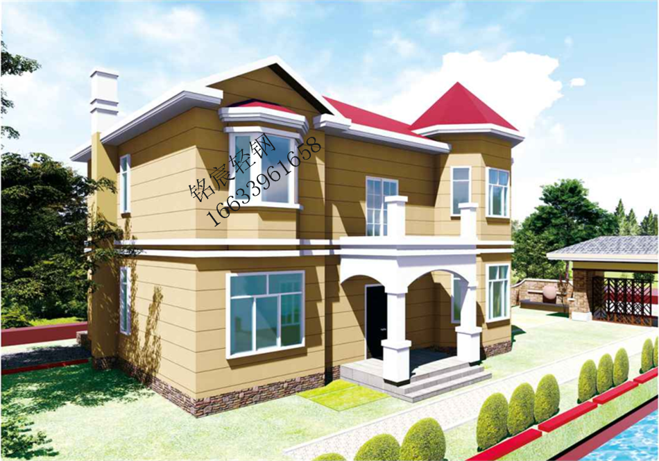 350平米二層歐式裝配式鋼結(jié)構(gòu)建筑 350平米二層歐式裝配式鋼結(jié)構(gòu)建筑