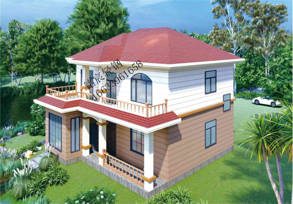 二層230平米歐式鋼結(jié)構(gòu)農(nóng)房