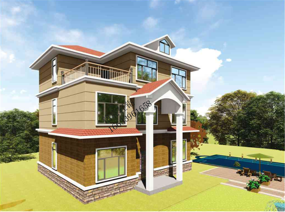 三層346平米歐式輕鋼別墅 三層346平米歐式輕鋼別墅