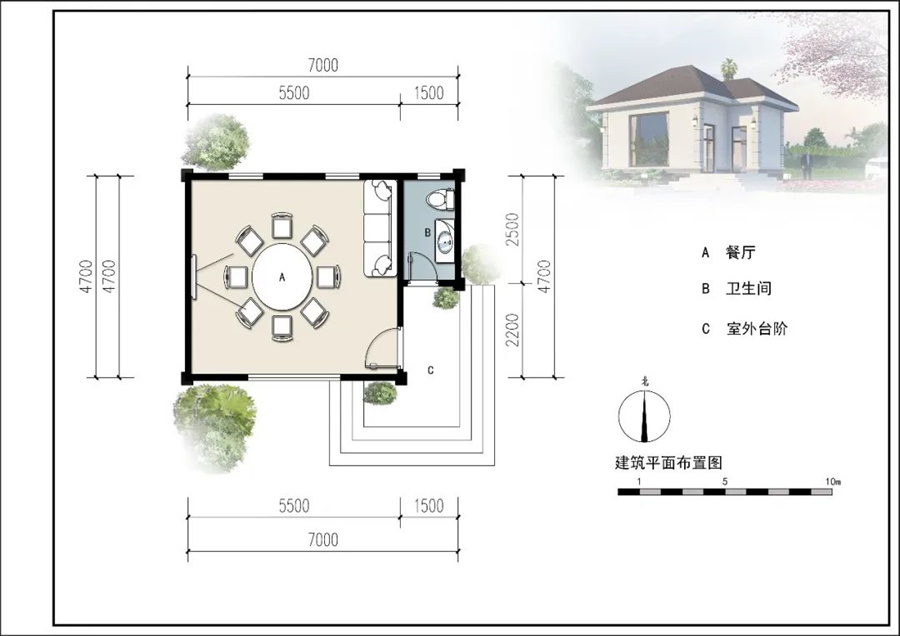 一層32.9平簡歐式輕鋼龍骨別墅房屋-廚房餐廳 一層32.9平簡歐式輕鋼龍骨別墅房屋-廚房餐廳
